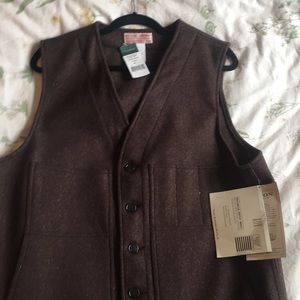 NWT: Filson Makinaw Wool Vest Brown size 46